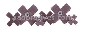 4 x 4 x 1-1/2 120 1/4-20 Merit Aluminum Oxide (8 Ply) Cross Pads