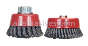 Norton 2-3/4 X .020 - M10-1.25/1.50 /Carbon Steel//Knotted Wire Cup Brushes - For Steel