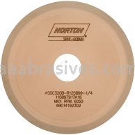 6 x 3/32 x 1-1/4 ASDC320B-R125B99-1/4 ME89562 Type 1V1P Shaped Wheel Beveled Face Relieved One Side Abrasive in Periphery