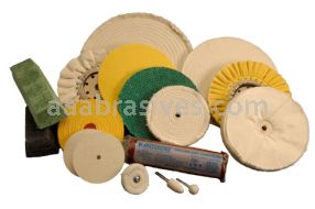 Unmounted Buffing Wheel 10" Dia.  3/4" Arbor Hole 50 Ply Spiral Sewn 158-10Y Treated Yellow
