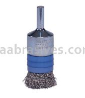 Weiler 10160 - 1" .008 Aluminum , Crimped Wire End Brush - 012382101602