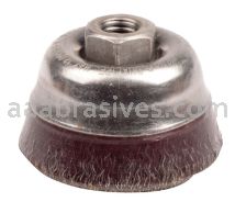 3-1/2" Encapsulated Crimped Wire Cup Brush, .014, 3/8"-24 A.H. (PCRA-3)
