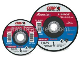 CGW Abrasives 54296 eXtreme Cut SS&trade; Ceramic Cutting Wheels 5 x .045 x 5/8-11 46 Grit Type 27