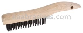 Shoe Handle Scratch Brush Stainless Steel .12 gauge 0.35mm 4x16 Rows