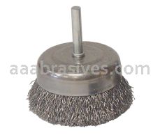 Weiler 36030 - 3" 1/4" Stem, .014, Retail Pack, Vortec Pro Crimped Wire Cup Brush - 012382360306