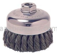 Weiler 36044 - 4" .025, 5/8"-11 A.H., Retail Pack, Vortec Pro Knot Wire Cup Brush - 012382360443