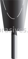B-101, 5/8x11/16x1/8"sk, Mounted Point, Vitrified, PA/O