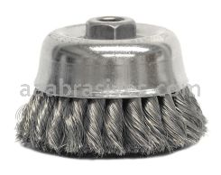 Weiler 12766 - 4" .020, 5/8"-11 A.H. , Double Row Wire Cup Brush - 012382127664