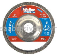 Weiler 31322 - 5" , 80Z, 7/8" A.H., Vortec Pro Abrasive Flap Disc, Angled, Aluminum Backing - 012382313227