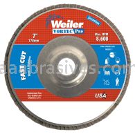 Weiler 31326 - 7" , 40Z, 7/8" A.H., Vortec Pro Abrasive Flap Disc, Angled, Aluminum Backing - 012382313265
