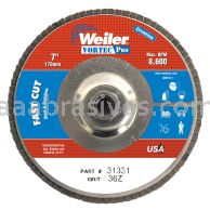 Weiler 31331 - 7" , 36Z, 5/8"-11 A.H., Vortec Pro Abrasive Flap Disc, Angled, Aluminum Backing - 012382313319