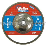 Weiler 31366 - 7" , 24Z, 5/8"-11 A.H., Vortec Pro Abrasive Flap Disc, Angled, Phenolic Backing - 012382313661