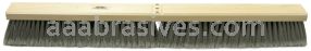 18" Contractor Floor Broom, Grey Flagged Border w/Stiff Black Synthetic Center