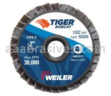 Weiler 50926 - 2" 120Z, BobCat Abrasive Flap Disc, Angled, Plastic Backing - 012382509262