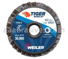 Weiler 50933 - 2" 40Z, BobCat Abrasive Flap Disc, Flat, Plastic Backing - 012382509330
