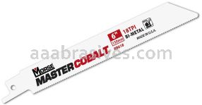Morse Master Cobalt® Metal Reciprocating Saw Blade 12x3/4x.035 18 TPI | 5 Blades/Retail Pkg