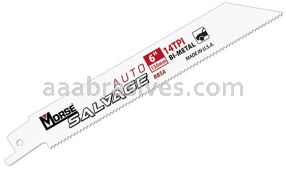Morse Auto Salvage® Reciprocating Saw Blade 6x3/4x.035 18 TPI | 5 Blades/Retail Pkg