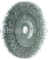 Weiler 00144 4" Narrow Face Crimped Wire Wheel .014" Steel Fill 1/2"-3/8" Arbor Hole