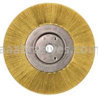 Weiler 01415 6" Narrow Face Crimped Wire Wheel .005" Brass Fill 5/8"-1/2" Arbor Hole