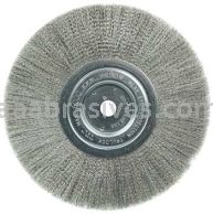 Weiler 01775 8" Narrow Face Crimped Wire Wheel .006" Stainless Steel Fill 5/8" Arbor Hole