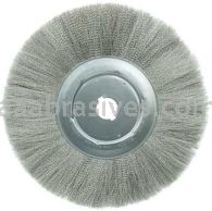 Weiler 01939 12" Narrow Face Crimped Wire Wheel .006" Stainless Steel Fill 1-1/4" Arbor Hole