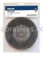 Weiler 02335P 7" Medium Face Bench Grinder Wheel .014" Crimped Steel Wire Fill 5/8" Arbor Hole Retail Pack