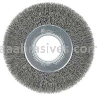 Weiler 03100 7" Wide Face Crimped Wire Wheel .014" Steel Fill 2" Arbor Hole