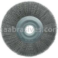 Weiler 03680 12" Wide Face Crimped Wire Wheel .014" Stainless Steel Fill 2" Arbor Hole