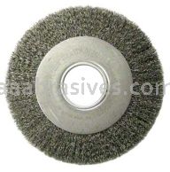 Weiler 06120 8" Medium Face Crimped Wire Wheel .014" Steel Fill 2" Arbor Hole