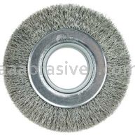 Weiler 06450 6" Medium Face Crimped Wire Wheel .0118" Stainless Steel Fill 2" Arbor Hole