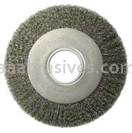 Weiler 06490 8" Medium Face Crimped Wire Wheel .0118" Stainless Steel Fill 2" Arbor Hole