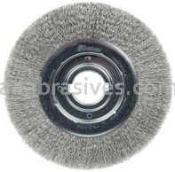 Weiler 06530 10" Medium Face Crimped Wire Wheel .0118" Stainless Steel Fill 2" Arbor Hole