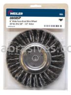 Weiler 08085P 6" Standard Twist Knot Wire Wheel .014" Steel Fill 5/8"-1/2" Arbor Hole Retail Pack