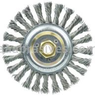 Weiler 08776 Roughneck Jr. 6" Filler Pass Weld Cleaning Brush .023" Steel Wire Fill 5/8"-11 UNC Nut