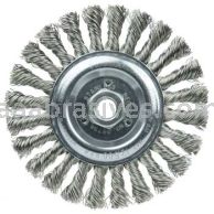 Weiler 08796 Roughneck Jr. 6" Filler Pass Weld Cleaning Brush .023" Stainless Steel Wire Fill 5/8"-11 UNC Nut
