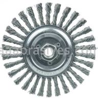 Weiler 09386 Roughneck Jr. 6" Filler Pass Weld Cleaning Brush .023" Steel Wire Fill 5/8"-11 UNC Nut