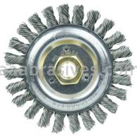 Weiler 09856 Roughneck Jr. 5" Filler Pass Weld Cleaning Brush .023" Steel Wire Fill 5/8"-11 UNC Nut
