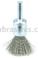 Weiler 10014 1/2" Crimped Wire End Brush .0104" Stainless Steel Fill