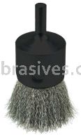 Weiler 10022 1" Crimped Wire End Brush .0104" Stainless Steel Fill