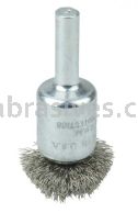 Weiler 10042 1" Circular Flared Crimped Wire End Brush .006" Stainless Steel Fill