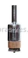 Weiler 10056 1/2" Pilot Bonding End Brush .004" Crimped Stainless Steel Wire Fill 3/32"-Dia Pilot