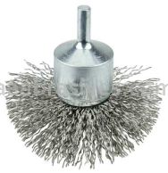 Weiler 10074 3" Circular Flared Crimped Wire End Brush .020" Stainless Steel Fill
