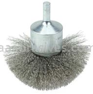 Weiler 10151 Circular Flared Crimped Wire End Brush 3" .006" Stainless Steel Fill