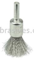 Weiler 10371 Nickel-Plated Cup End Brush 1/2" .0104" Stainless Steel Crimped Wire Fill