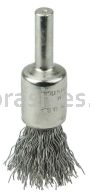 Weiler 10372 1/2" Nickel-Plated Cup End Brush .014" Stainless Steel Crimped Wire Fill