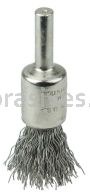 Weiler 10373 1/2" Nickel-Plated Cup End Brush .020" Stainless Steel Crimped Wire Fill