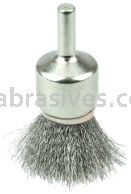 Weiler 10374 3/4" Nickel-Plated Cup End Brush .006" Stainless Steel Crimped Wire Fill