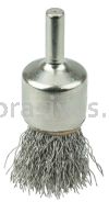 Weiler 10376 3/4" Nickel-Plated Cup End Brush .014" Stainless Steel Crimped Wire Fill