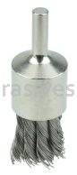 Weiler 10387 3/4" Nickel-Plated Cup End Brush .014" Stainless Steel Knot Wire Fill