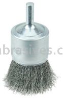 Weiler 11006 1" Coated Cup Crimped Wire End Brush .006" Steel Fill